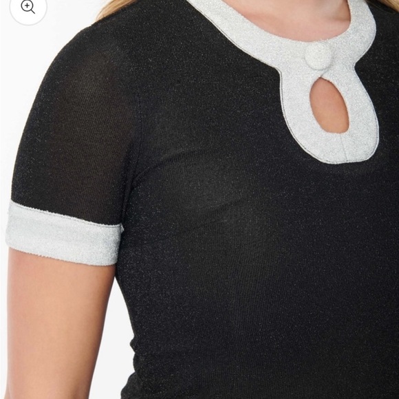 Smak Parlour Black Sparkle Mod Mini Dress - Picture 2 of 6